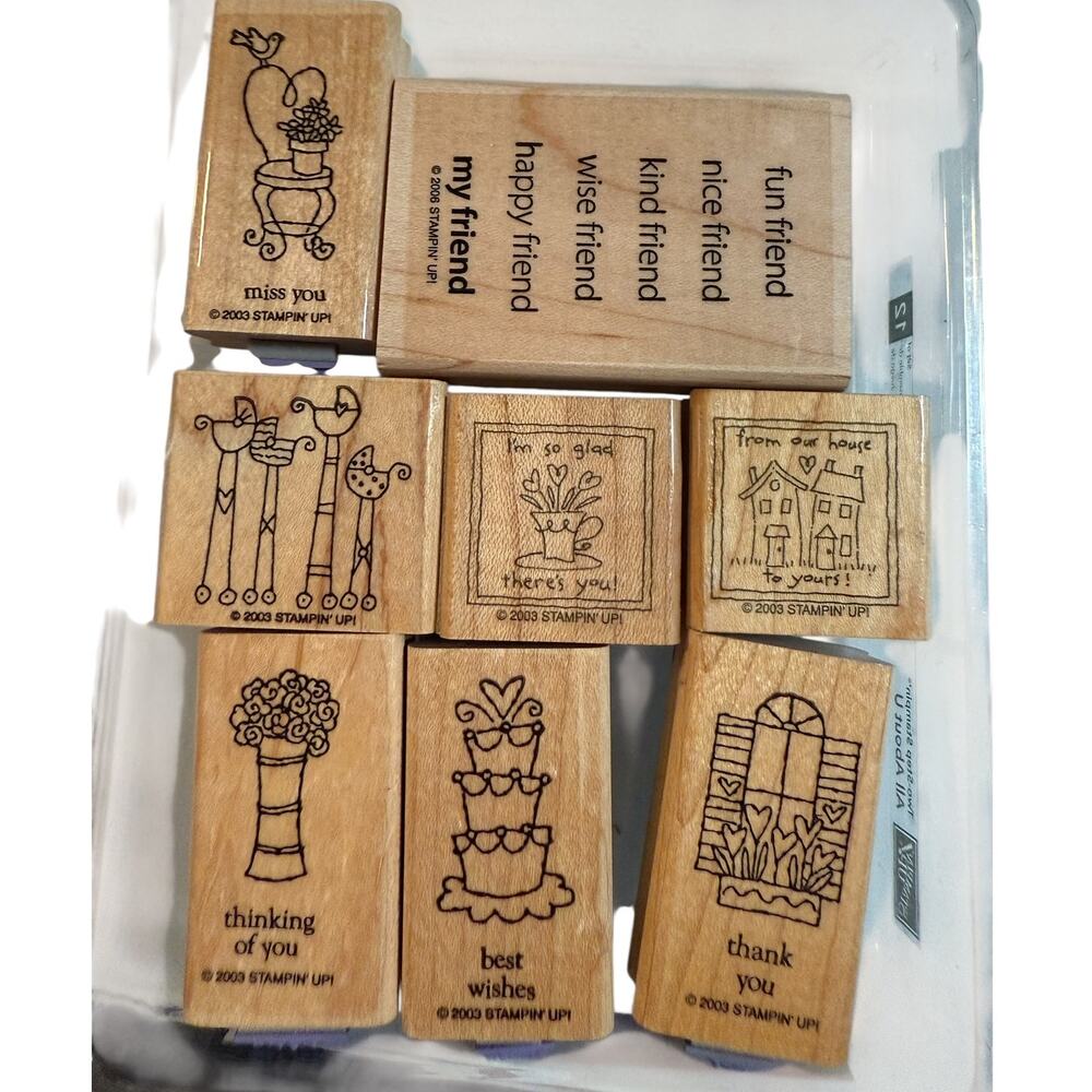 Stampin’ Up! Rubber Stamp Lot – 19 Wood Mounted Stamps – Craft/Card Making
